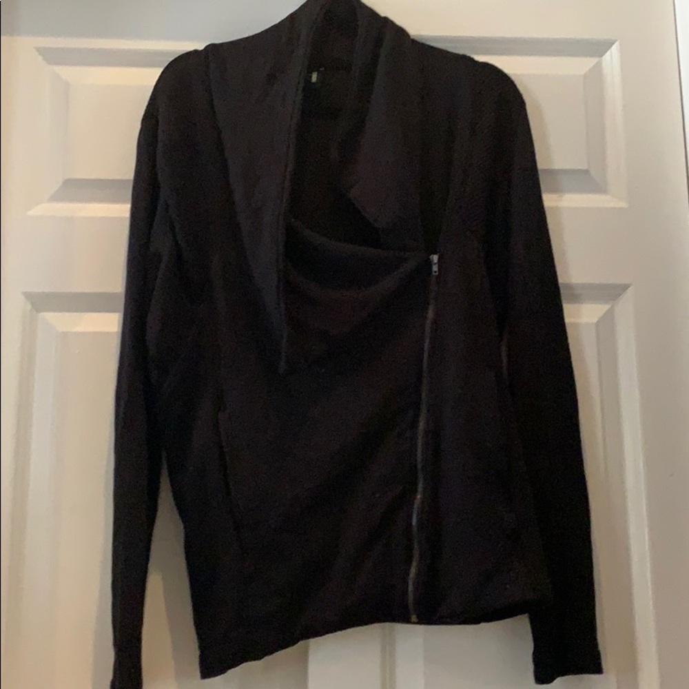 Black zip up moto-style sweater/jacket